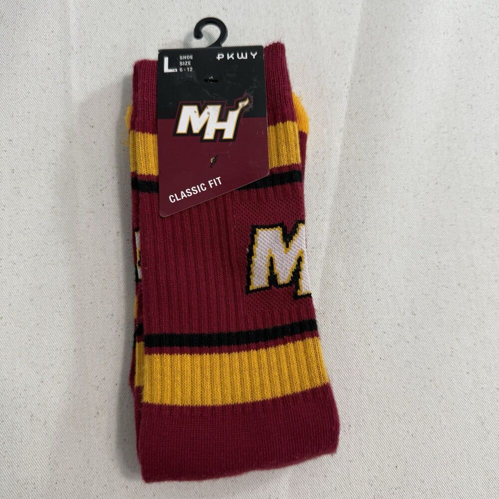 Miami Heat NBA Men Socks Fits 6-12 PKWY